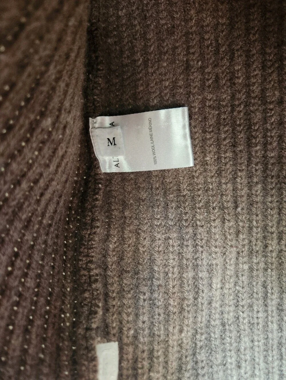 Altuzarra 100% Ella Merino Wool Ruffle Collar Sweater Brown Balloon Sleeve M